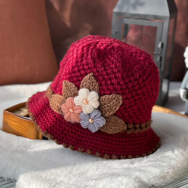 🎄Women's Flowers Knitted Woolen Hat