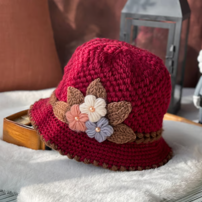 🎄Women's Flowers Knitted Woolen Hat