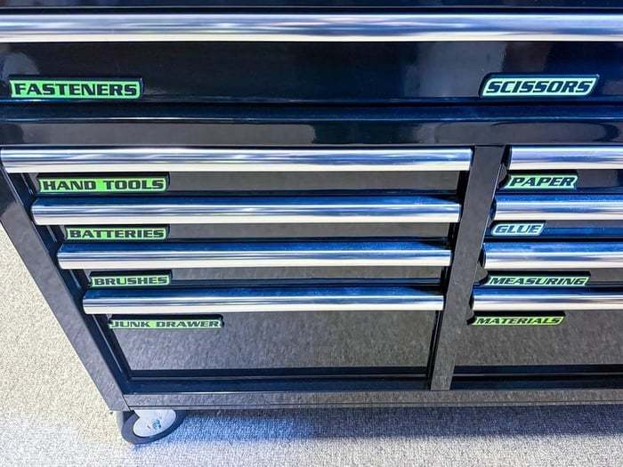 Custom Premium Magnetic Toolbox Labels for Tool Organization - 12 Pack of High Quality Magnets
