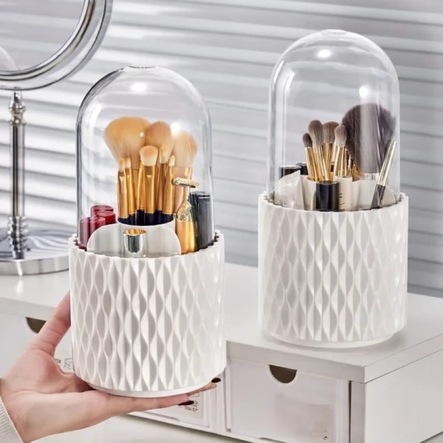 🔥Sleek 360° Spinning Makeup Brush Holder