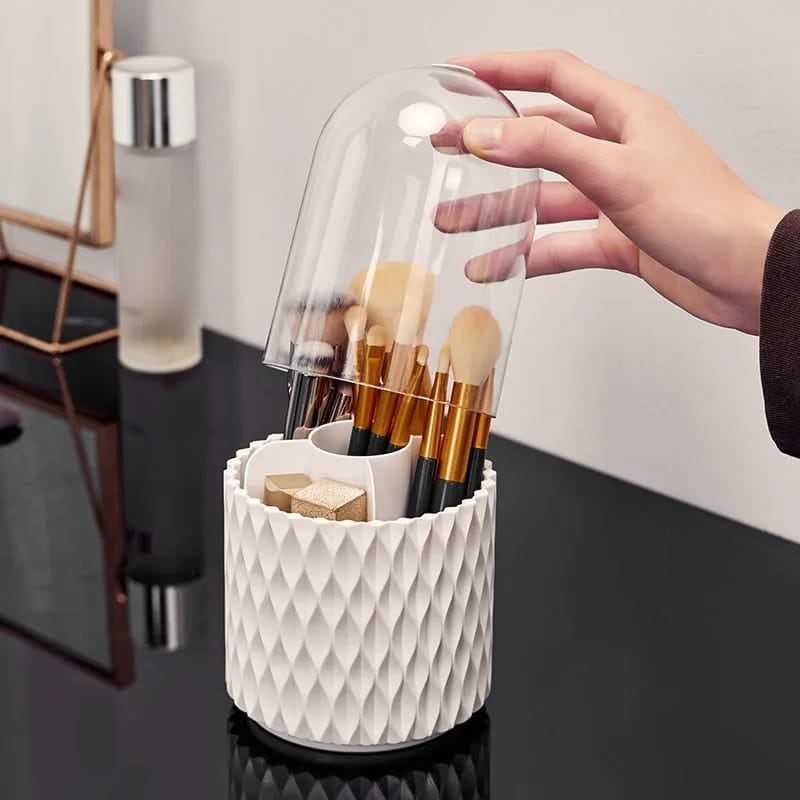 🔥Sleek 360° Spinning Makeup Brush Holder