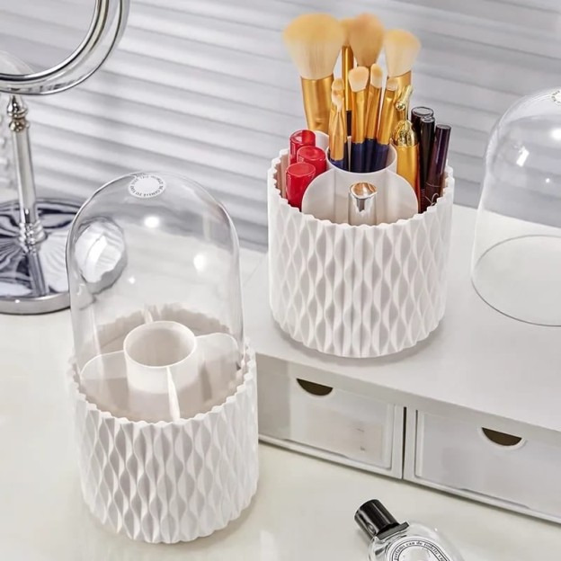 🔥Sleek 360° Spinning Makeup Brush Holder