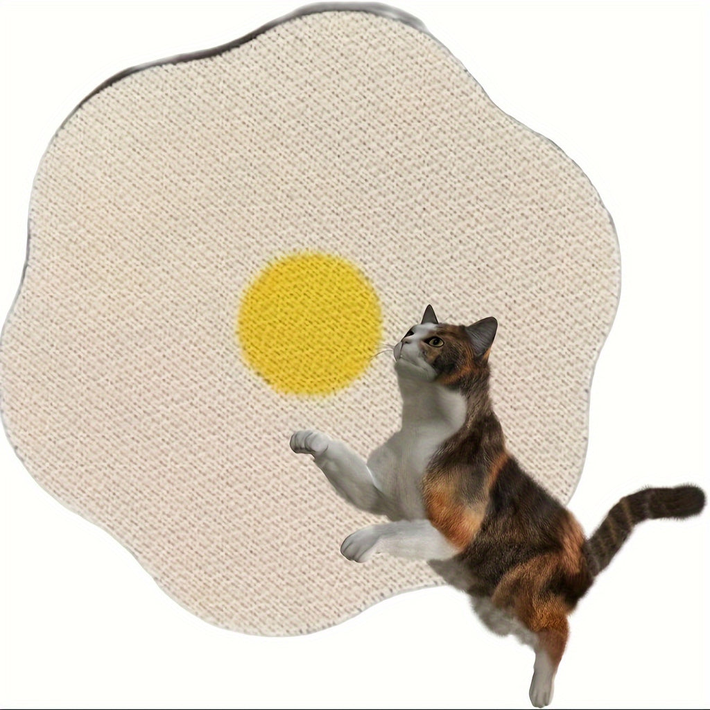 Wall-mounted floral cat scratching post