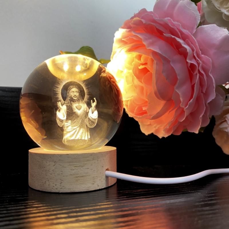 3D Crystal Ball Glowing Night Light