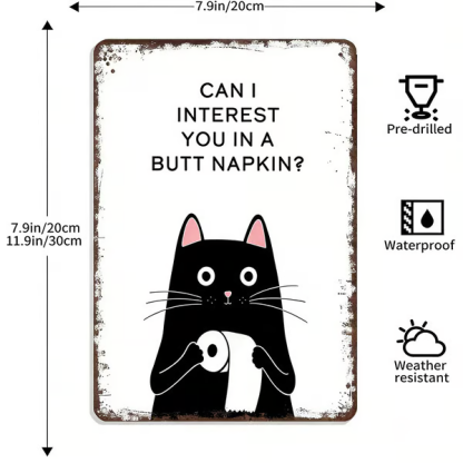 Vintage Black & White Cat Wall Art