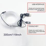 3 meters 7 colors rbg car interior atmosphere lighting led strip neon led car lighting strips diy flexible el cold light line tube auto decoration details 1