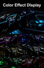 3 meters 7 colors rbg car interior atmosphere lighting led strip neon led car lighting strips diy flexible el cold light line tube auto decoration details 8