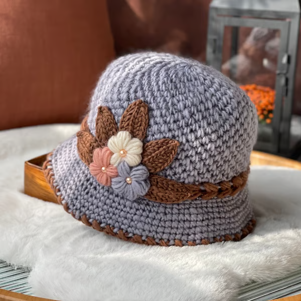 🎄Women's Flowers Knitted Woolen Hat