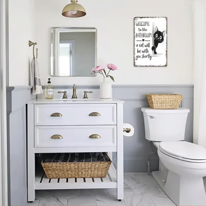 Vintage Black & White Cat Wall Art