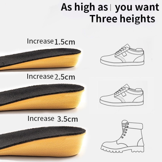 Invisible Breathable Inner Height Increasing Insoles for Men