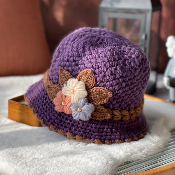 🎄Women's Flowers Knitted Woolen Hat