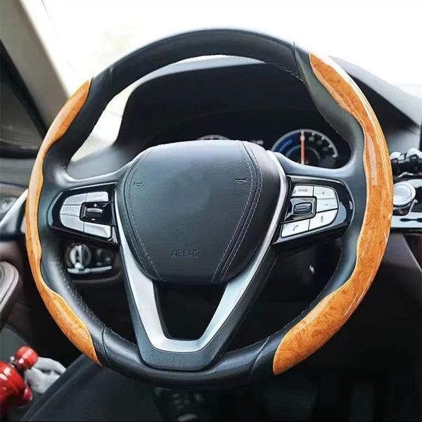Rosewood Steering Wheel Cover – Elegant, Non-slip, Comfortable