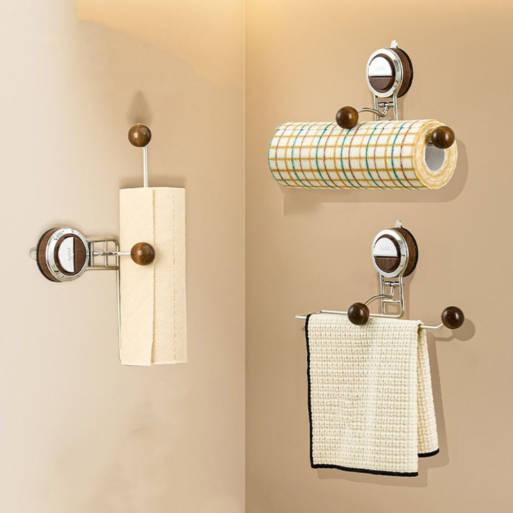 Suction cup toilet paper holder wall mounted paper roll storage rack