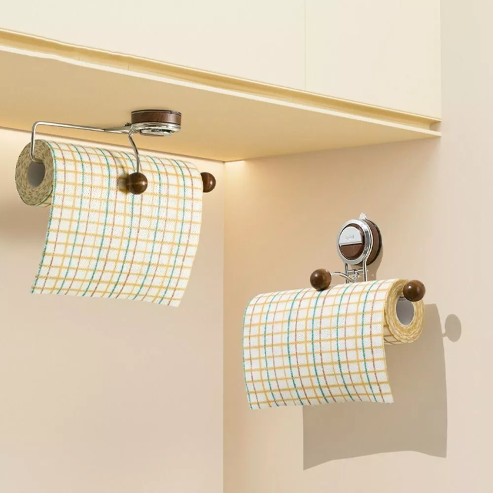 Suction cup toilet paper holder wall mounted paper roll storage rack