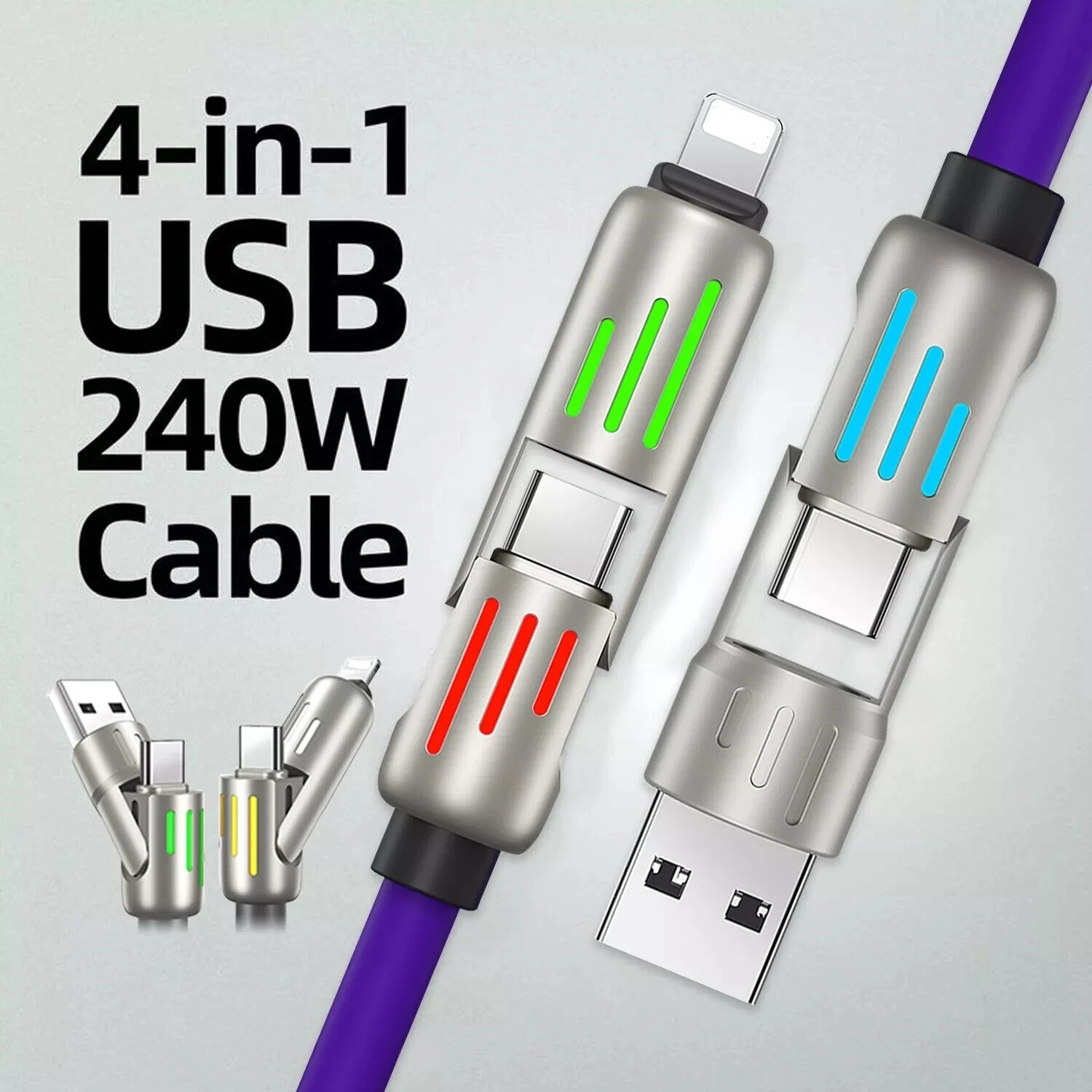 240W four-in-one charging cable