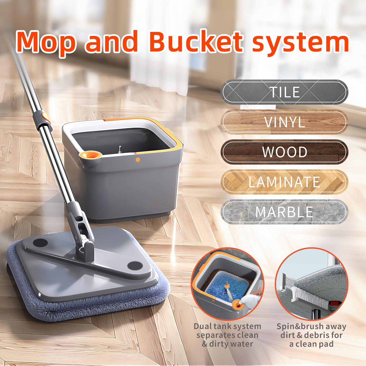 INWEJIA S10 Spin Mop Set