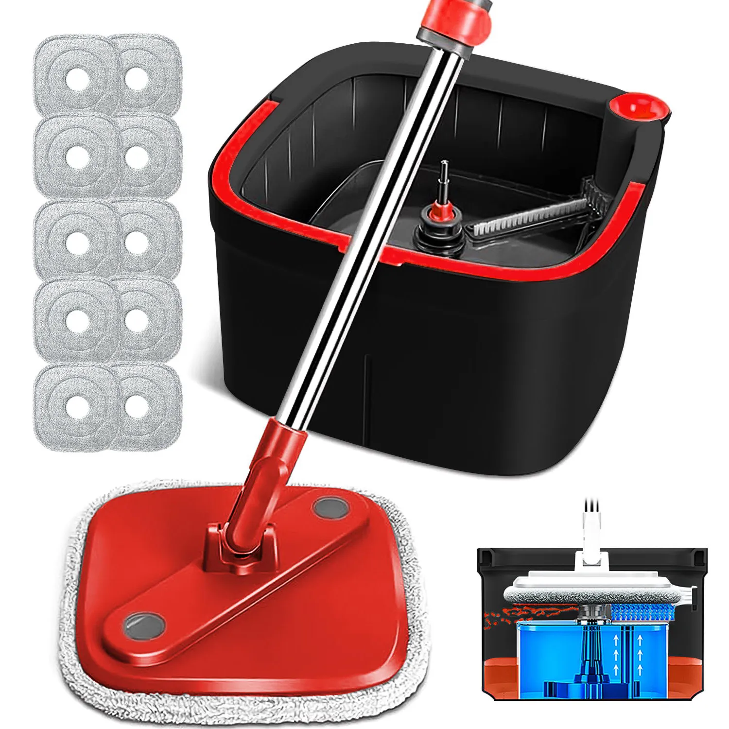 INWEJIA S10 Spin Mop Set