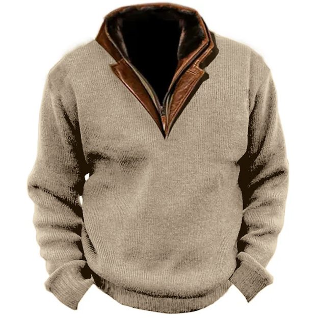 Men's Fall and Winter Outdoor Standing Collar Long Sleeve Sweatshirt