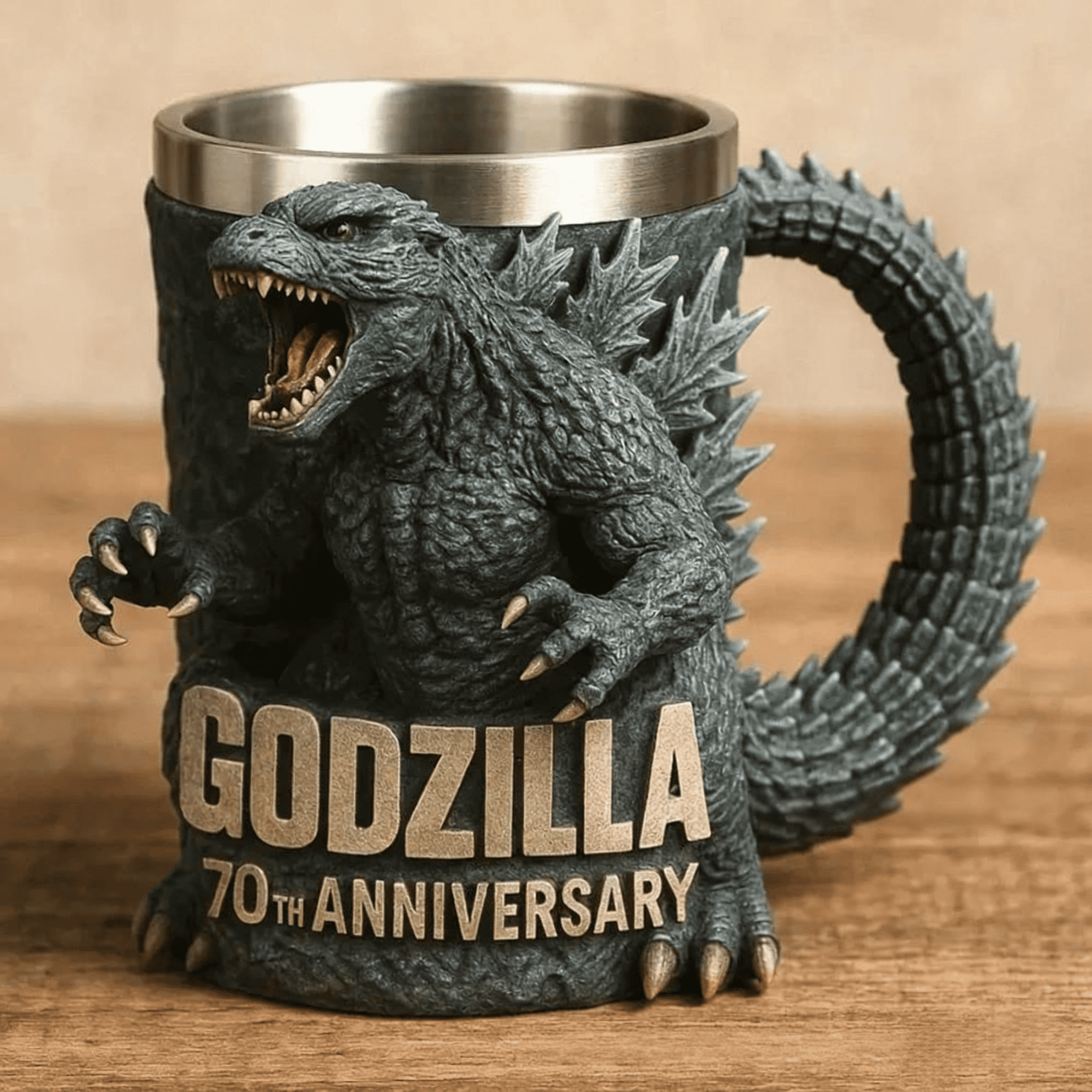 Monster Themed 3D Mug, 70th Anniversary Resin Coffee Cup, Collectible Creature Mug, Multiple Colors Available