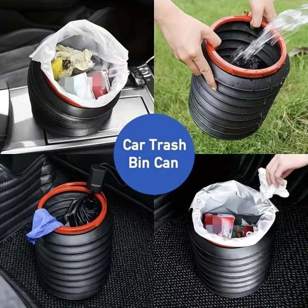Portable Foldable Car Trash Bin Can