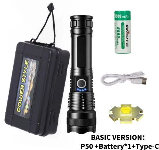 🔥Last Day Promotion - 49% OFF🔥LED Rechargeable Tactical Laser Flashlight 80000 High Lumens