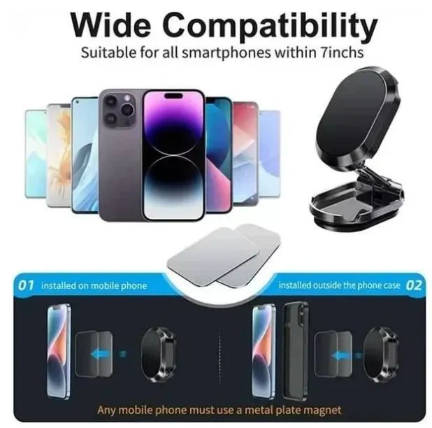 🔥Last Day Promotion 49% OFF - Alloy Folding Magnetic Car Phone Holder