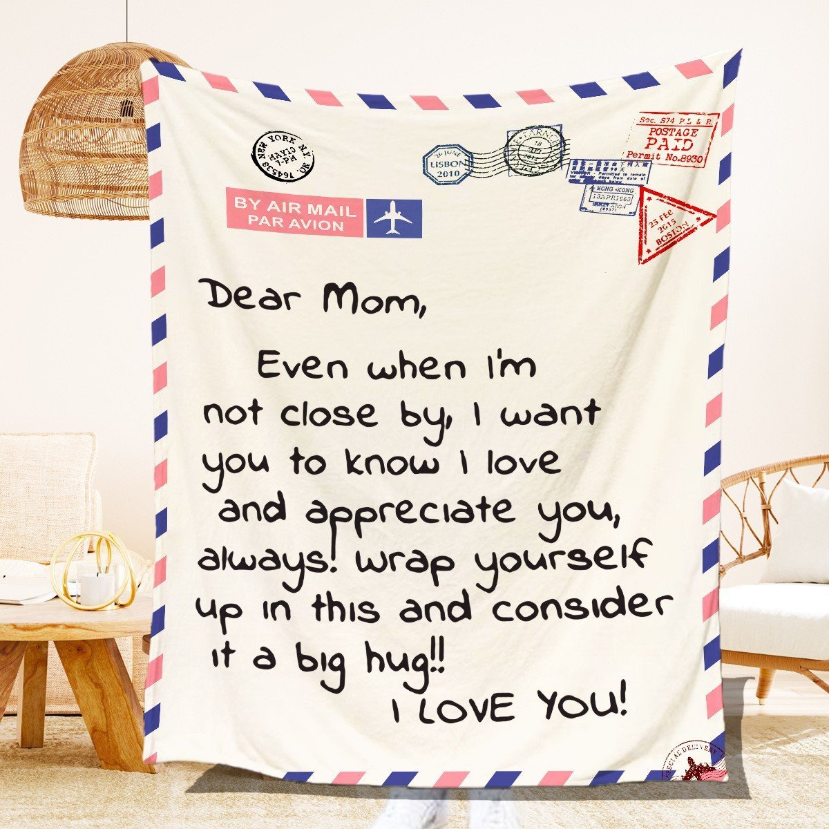 Personalized Mom Blanket, Mom Letter Blanket, Gift For Mom, Mom Birthd