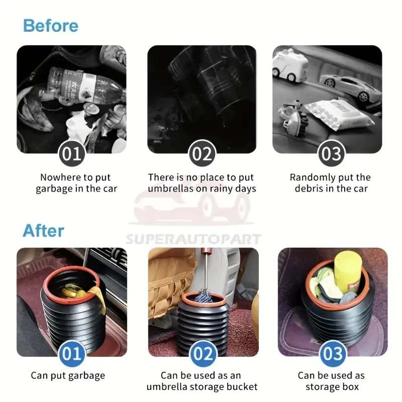 Portable Foldable Car Trash Bin Can