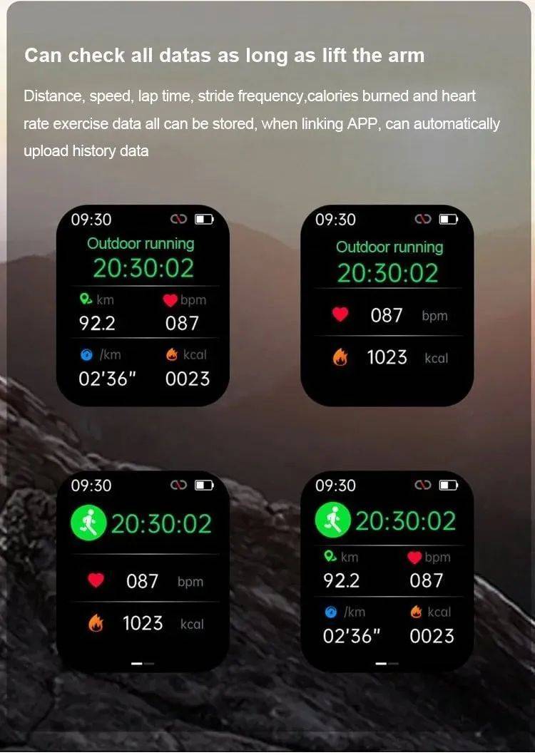 [All day monitoring of heart rate,blood sugar, and blood pressure] Bluetooth fashion watch support 24 languages