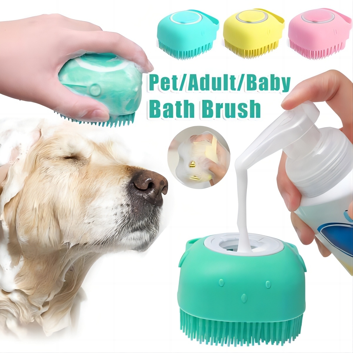 Special silicon brush for showering our pets
