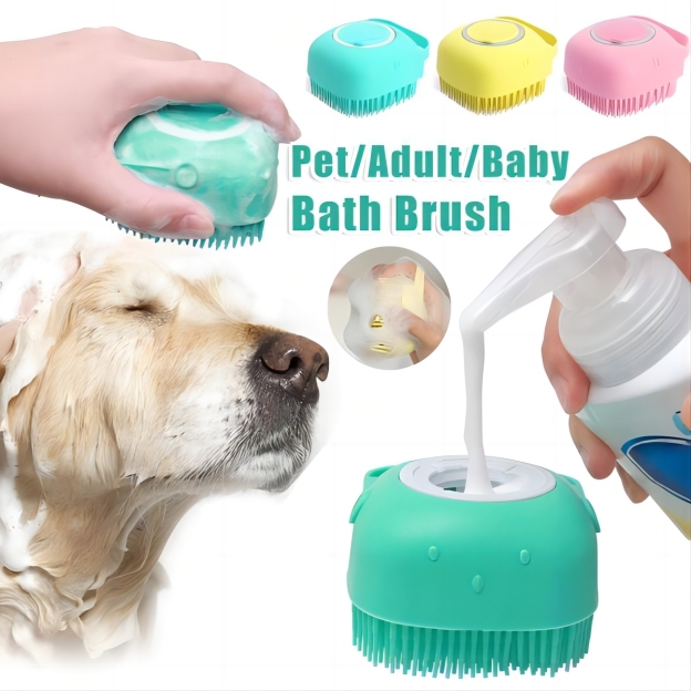 Special silicon brush for showering our pets
