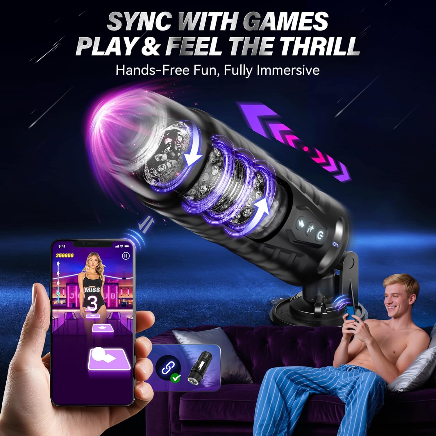 Automatic Male Masturbator Sex Toys for Men - Adult Toy Male Sex Toys with 7 Thrusting & 7 Rotating Modes