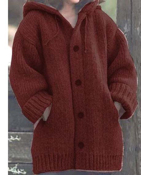 💥Early Christmas Sale🔥2023 NEW Button Down Hooded Knitted Cardigan👚