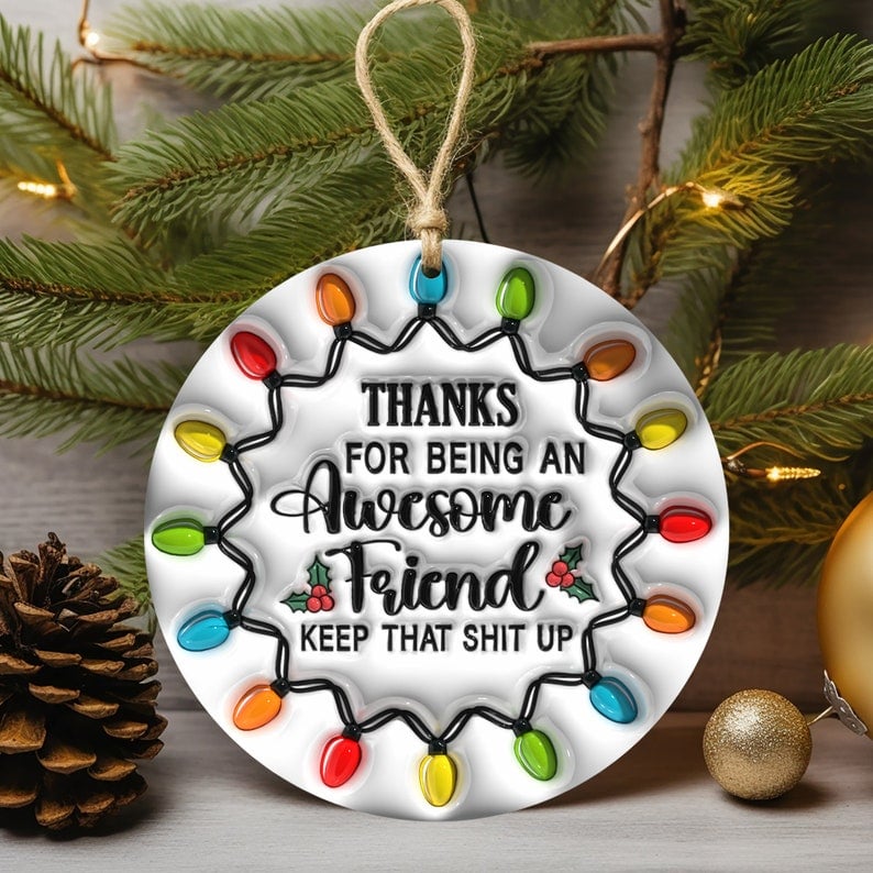 BLACK FRIDAY PRE-SALE🎁BESTIES CHRISTMAS ROUND ORNAMENT