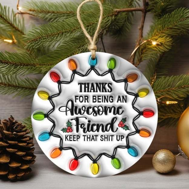 BLACK FRIDAY PRE-SALE🎁BESTIES CHRISTMAS ROUND ORNAMENT
