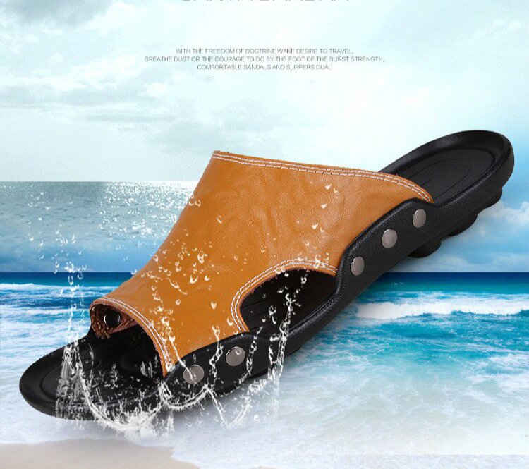 2023 Ladies Beach Leather Sandal Slippers