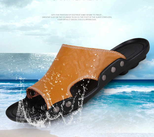 2023 Ladies Beach Leather Sandal Slippers