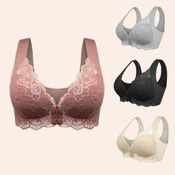 🔥HOT SALE🔥BRA FOR OLDER WOMEN FRONT CLOSURE 5D SHAPING PUSH UP SEAMLESS NO TRACE BEAUTY BACK SPORTS COMFY BRA