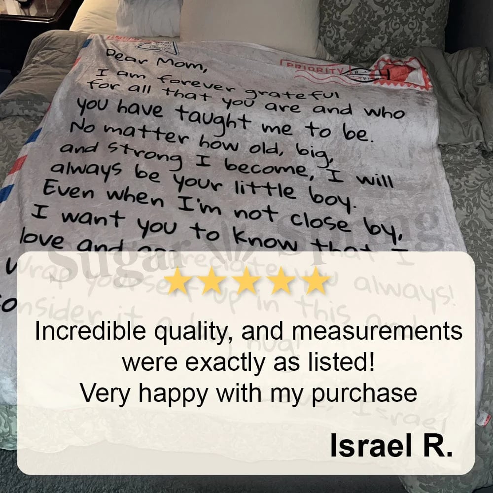 Personalized Mom Blanket, Mom Letter Blanket, Gift For Mom, Mom Birthday Gift, Gifts For Her