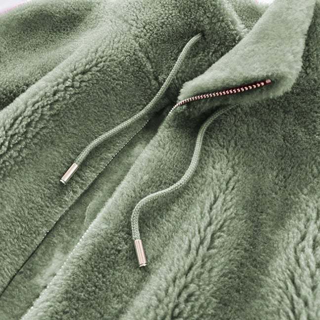 Padded Coat Stand-collar Double-faced Fleece Jacket