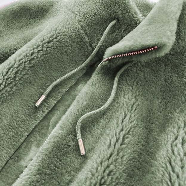 Padded Coat Stand-collar Double-faced Fleece Jacket