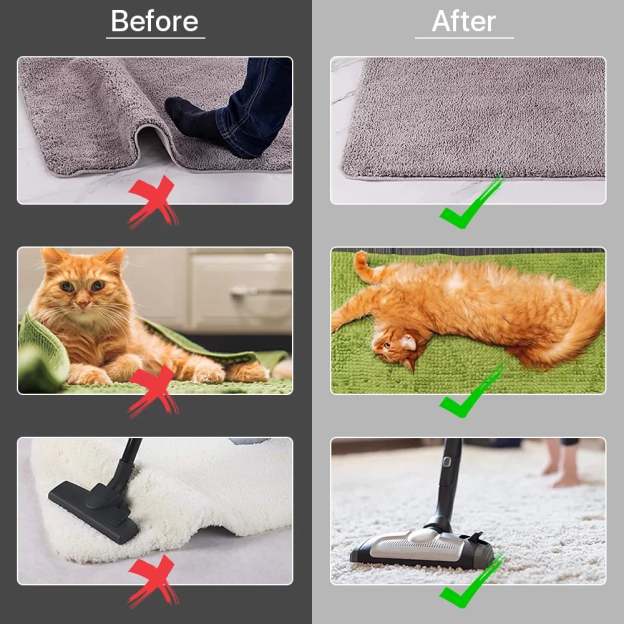 🔥Reusable Corner Area Carpet Rug Grippers - Rubber Anti Curling Non Slip Skid Pads -8pc Set