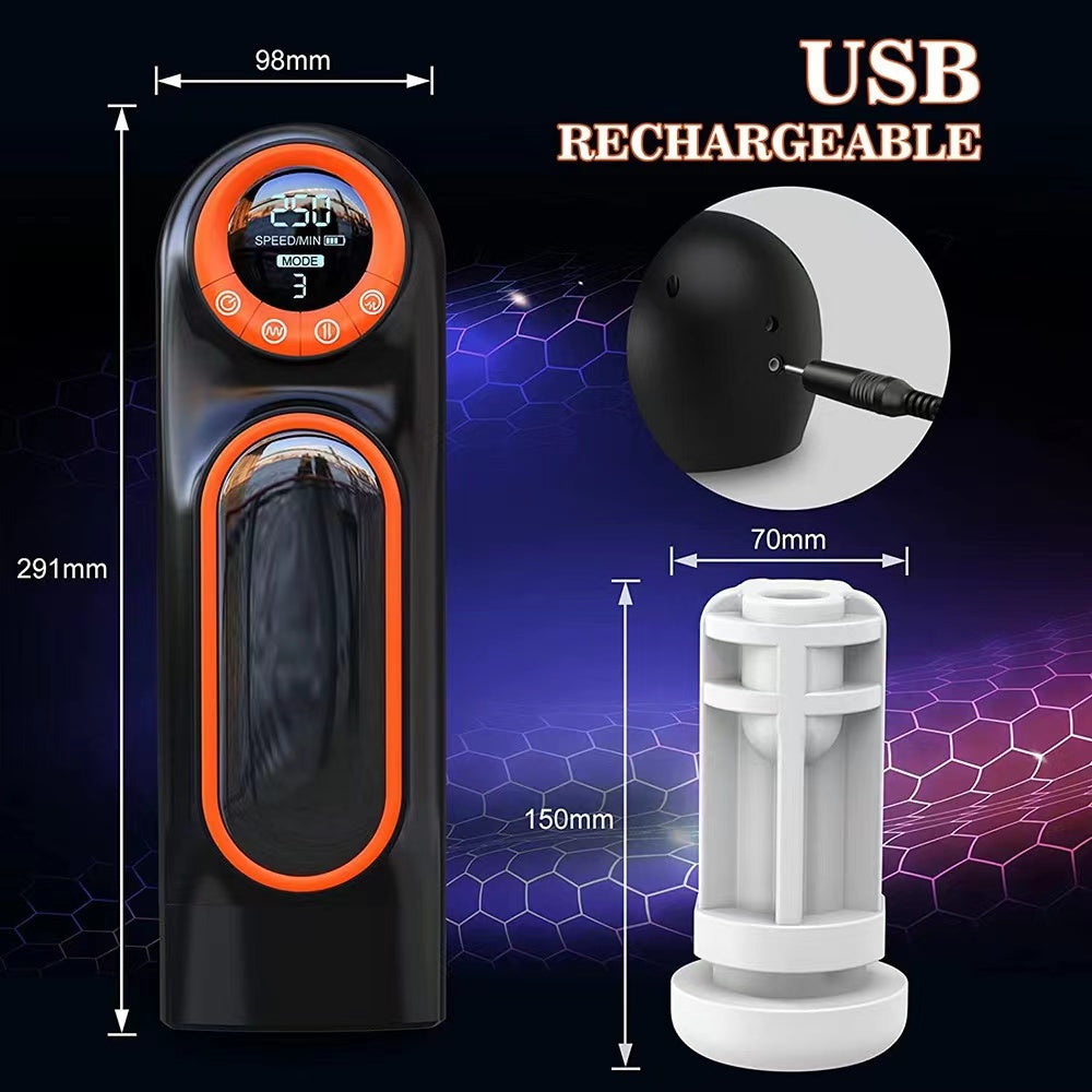 Lshe Men's Automatic Retractable Sucking Heating Vagina Masturbation Cup Sex Toy0