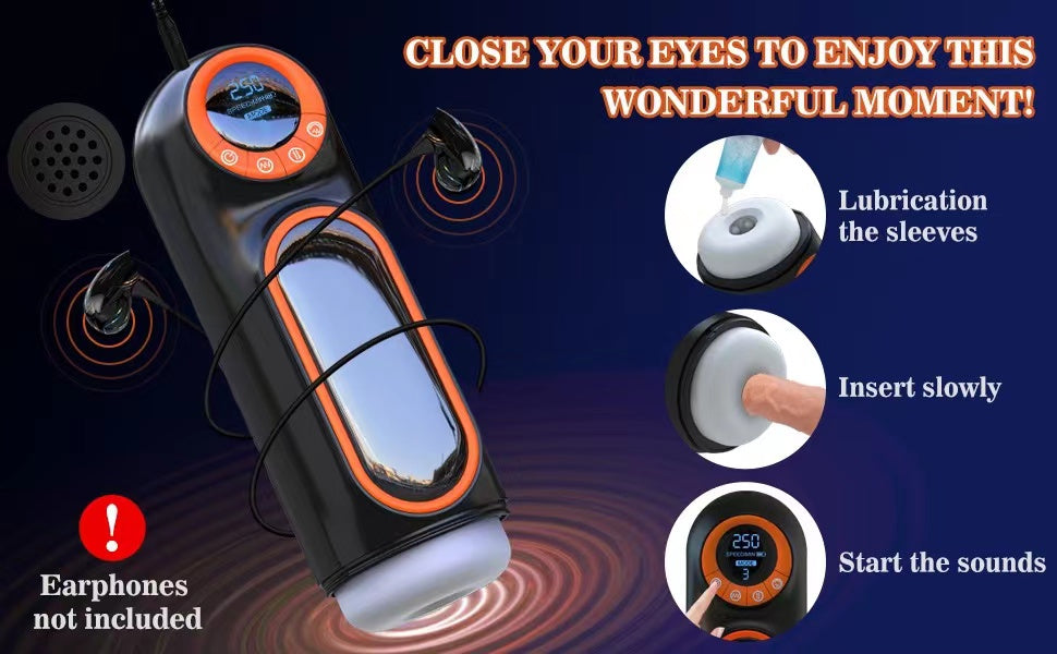 Lshe Men's Automatic Retractable Sucking Heating Vagina Masturbation Cup Sex Toy7