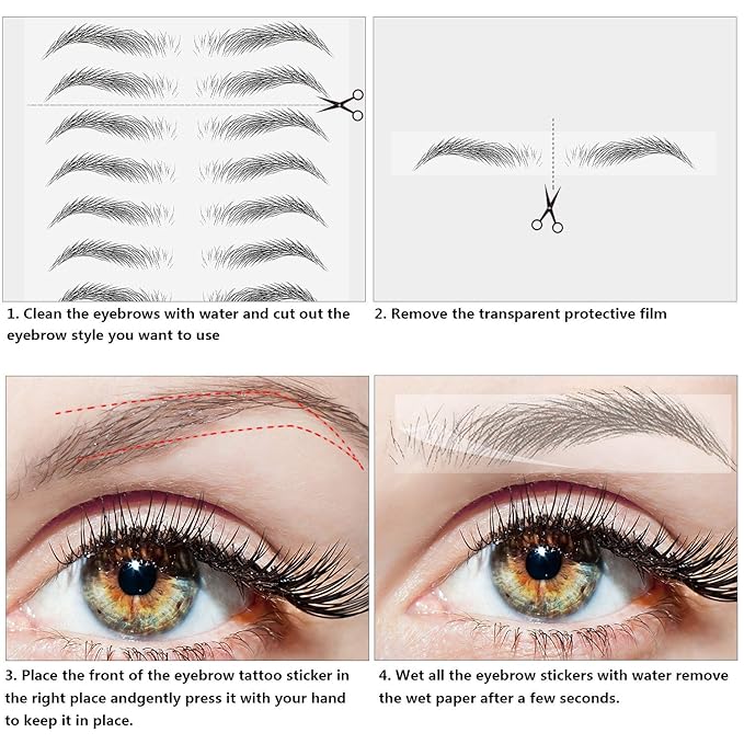 4D Hair Like Waterproof Eyebrow Tattoos Stickers