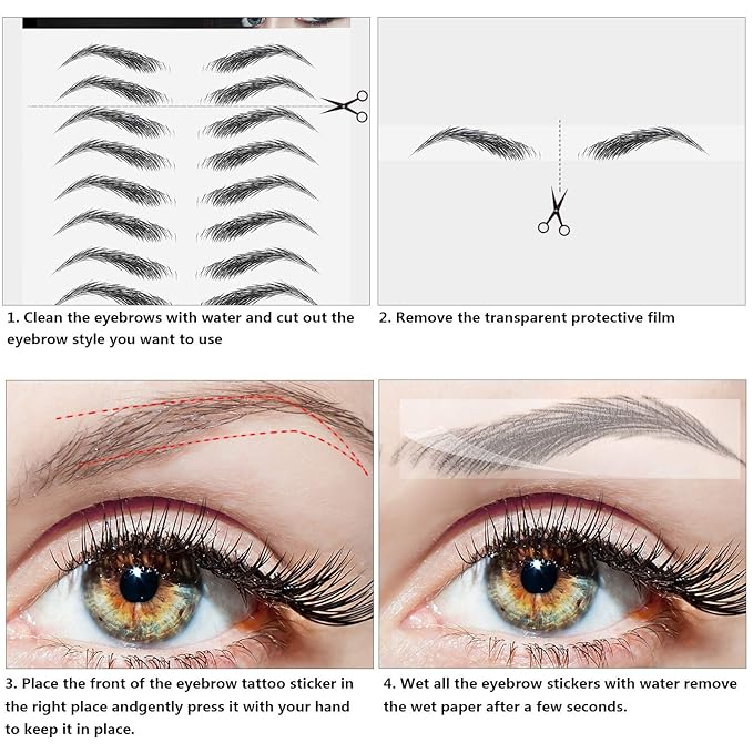 4D Hair Like Waterproof Eyebrow Tattoos Stickers