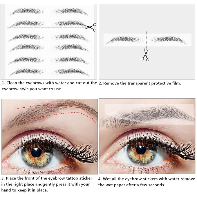 4D Hair Like Waterproof Eyebrow Tattoos Stickers