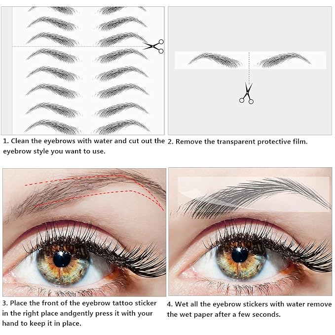 4D Hair Like Waterproof Eyebrow Tattoos Stickers