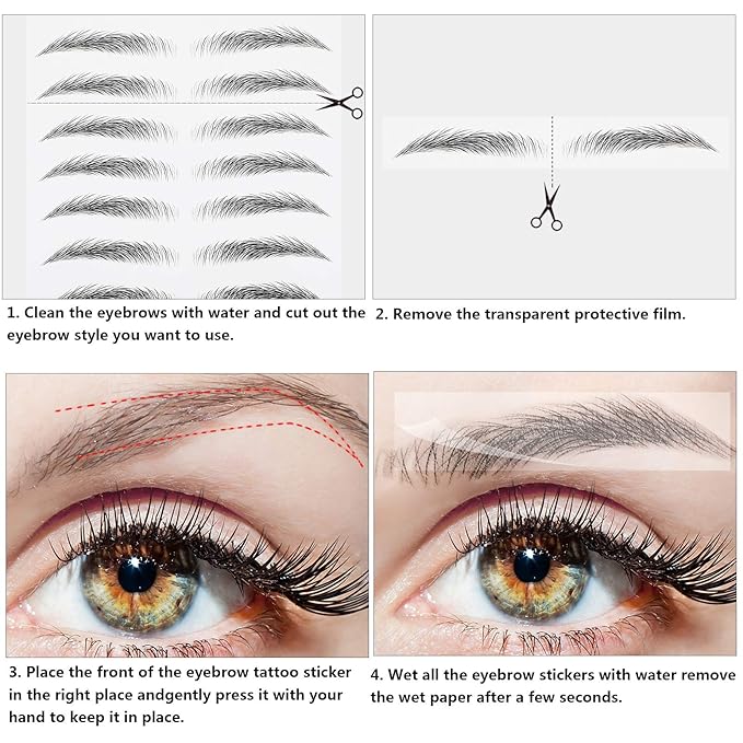 4D Hair Like Waterproof Eyebrow Tattoos Stickers