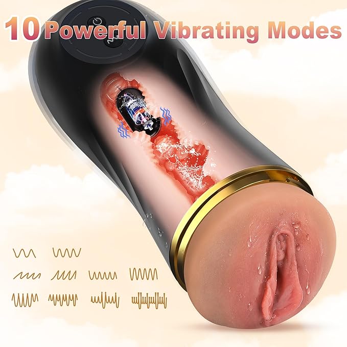 🔥2025 Hands-Free Pleasure Masturbator – 10 Vibes, 3D Realistic💎